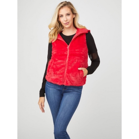 New GUESS Lance Reversible Vest Red SZ S - Picture 5 of 8